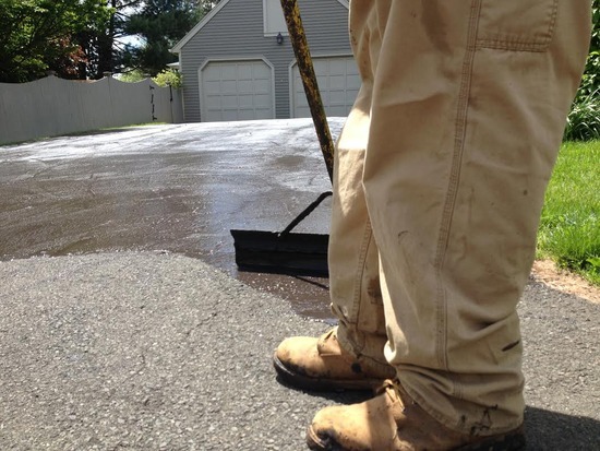Asphalt repair project in Branford